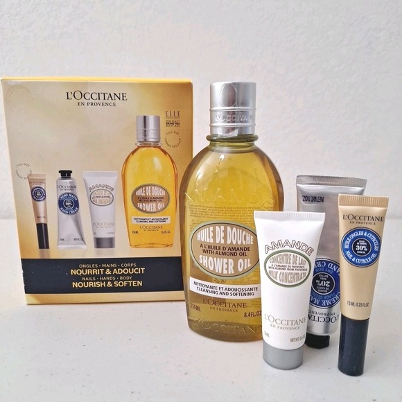 L'occitane Supple Skin Almond Oil Set 4 Products Made In France NEW SEALED